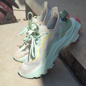 Sorel Green and Yellow Athletic Shoes with Chunky Sole